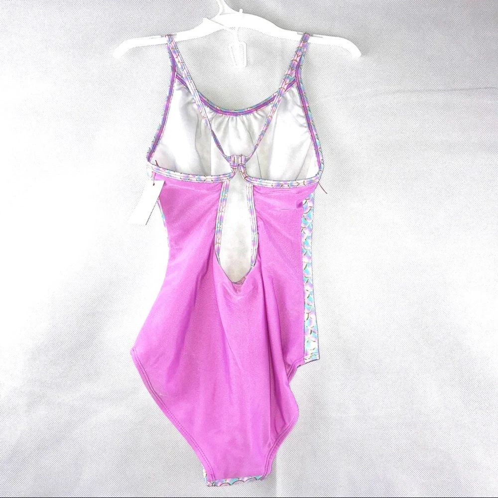 NWT Cat & Jack 1pc Swim Wear w/ Rash Guard Summer Wear Size 7/8
